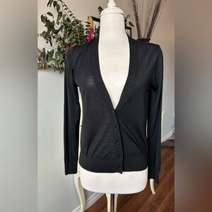 TOD’S Italy 100% Virgin Wool Cardigan - Black - Medium Slim Fit 17” PTP